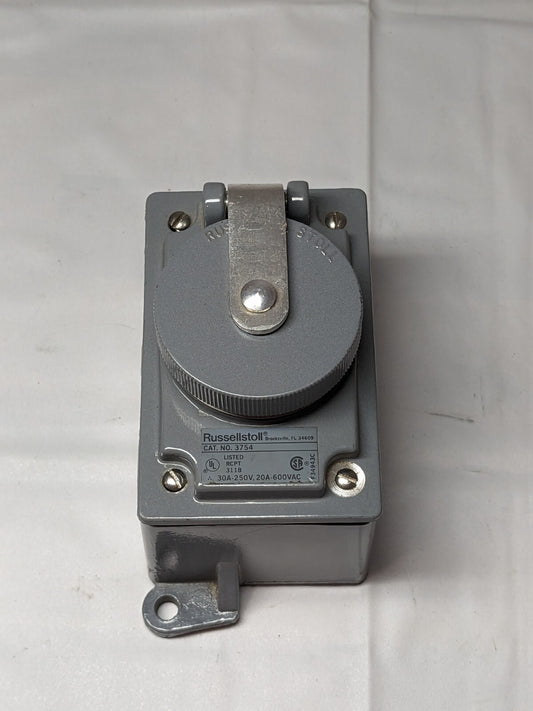 Russellstoll 30A 250V 20A 600VAC Water Tight Receptacle 3754