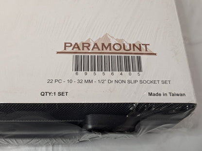 Paramount 22 Piece Non Slip Socket Set 1/2" Drive 10 to 32 mm 69556405