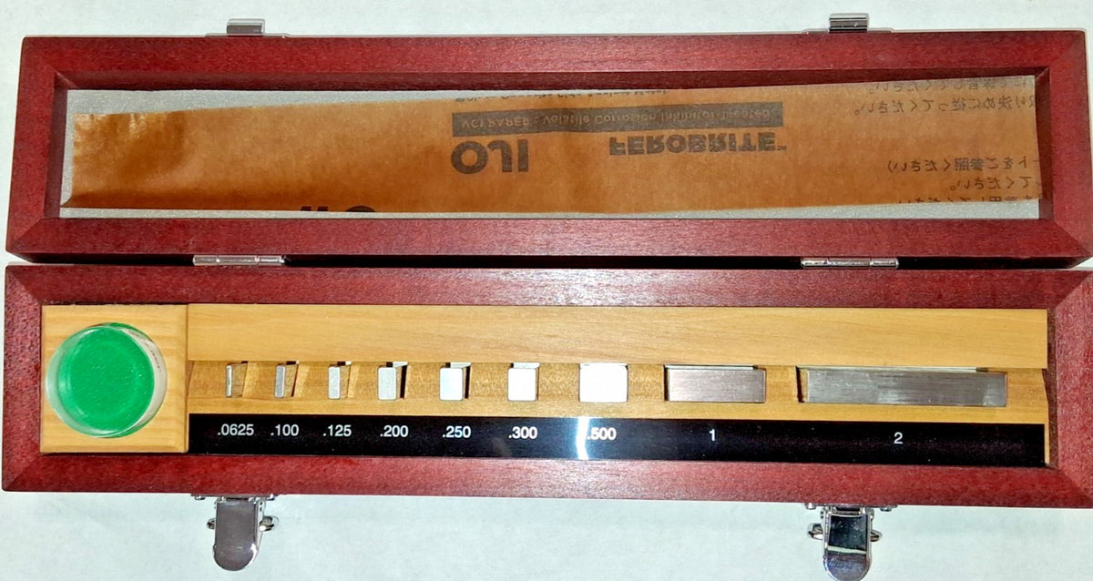 Mitutoyo Gage Block Set 0.0625 to 2" 9 Pc 0 Grade Steel 516-930-26