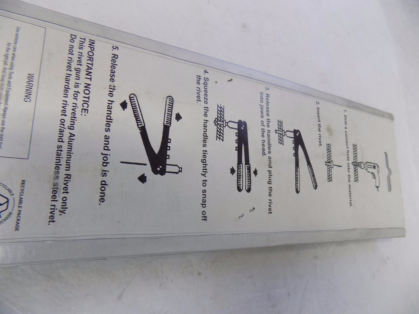 Wisdom Tools Right Angle1 Way Hand Riveter 3/32" -1/4" Capacity 9.5" L 2332-1802