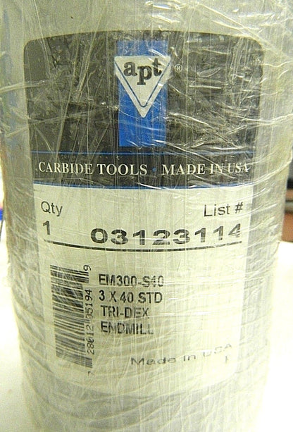 APT Tri"Dex Indexable End Mill 40 NST Shank 3" CD x 6-1/4" OAL EM300-S40