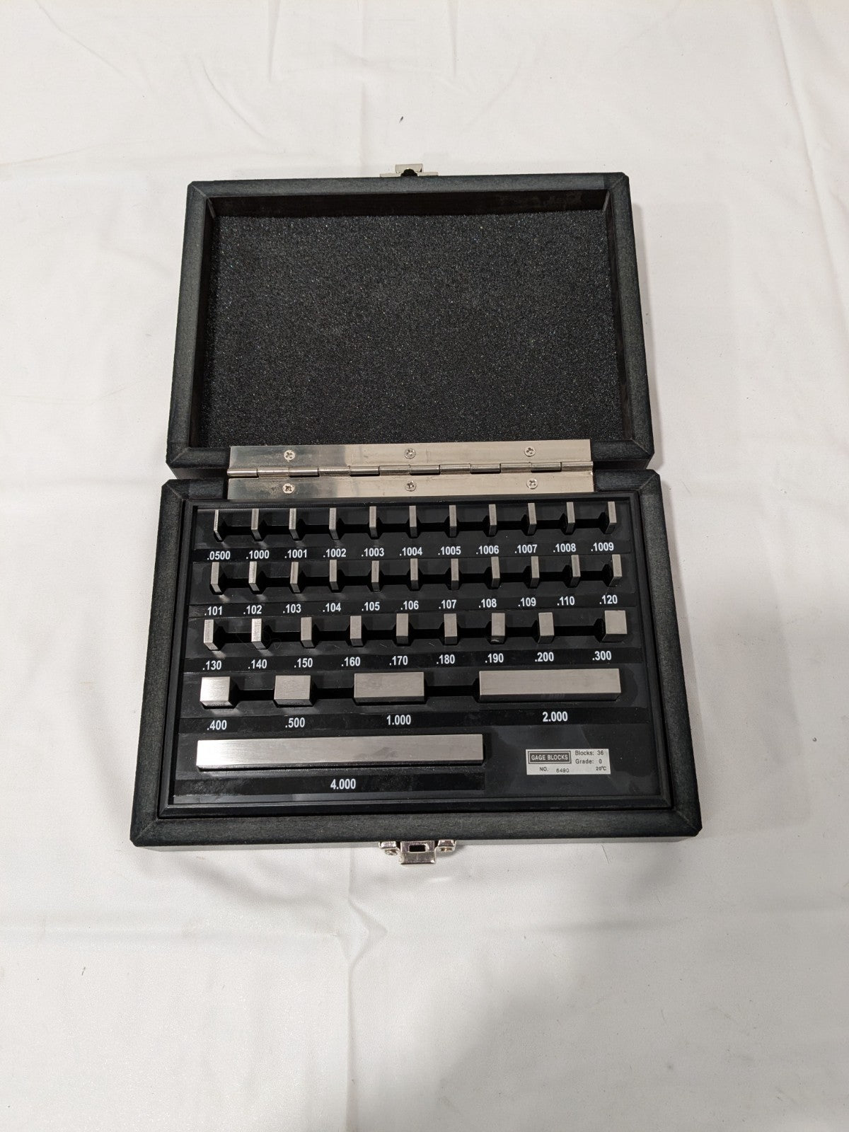 SPI Gage Block Set: 0.05 to 4'' Range, 36 Pc, Steel 30-914-6