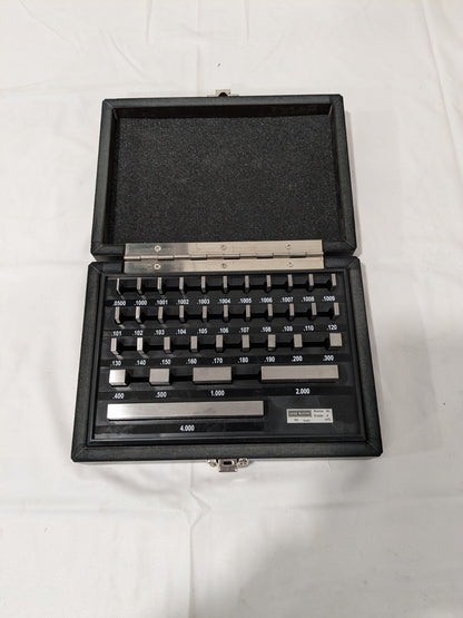 SPI Gage Block Set: 0.05 to 4'' Range, 36 Pc, Steel 30-914-6