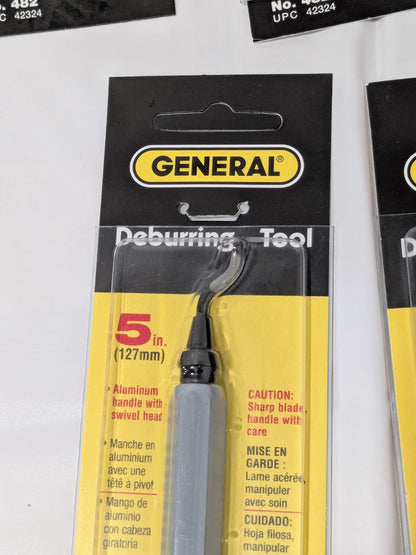 General Tools Swivel Head Deburring Tool 5" with Metal Handle Qty 5 482