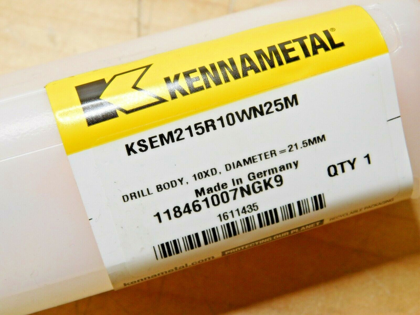 Kennametal Replaceable-Tip Drill 21.5mm - 22mm Dia 10xD KSEM215R10WN25M 1611435