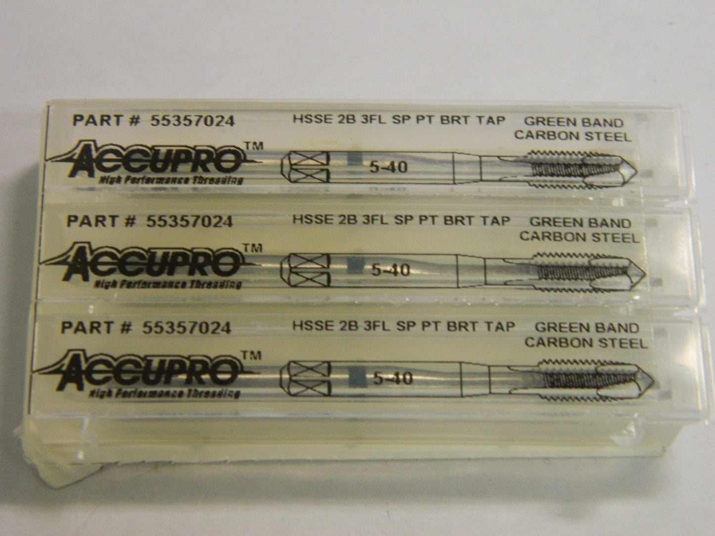 Accupro #5-40 UNC 2B 3 Flute HSS Spiral Point Tap Qty 3 55357024