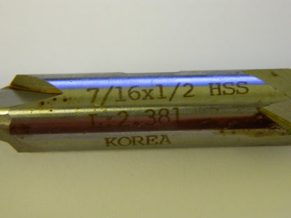 Interstate Spiral Flute End Mill 7/16" x 13/16" x 3-3/4" 2FL HSS  QTY 2 10922140