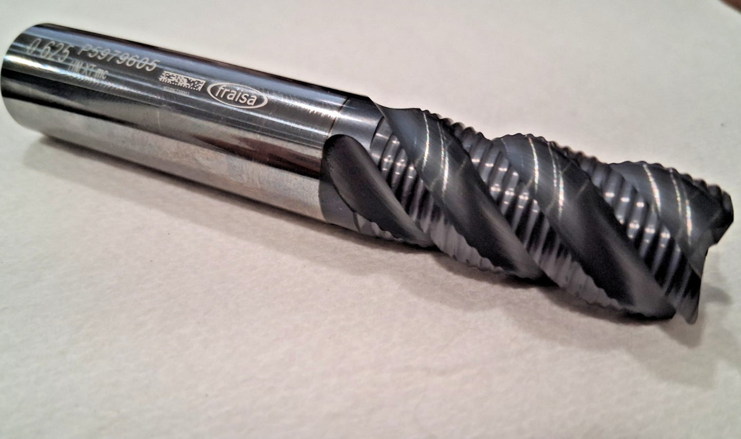 Fraisa Carbide Roughing End Mill 4 FL Single End5/8" Dia P15979605