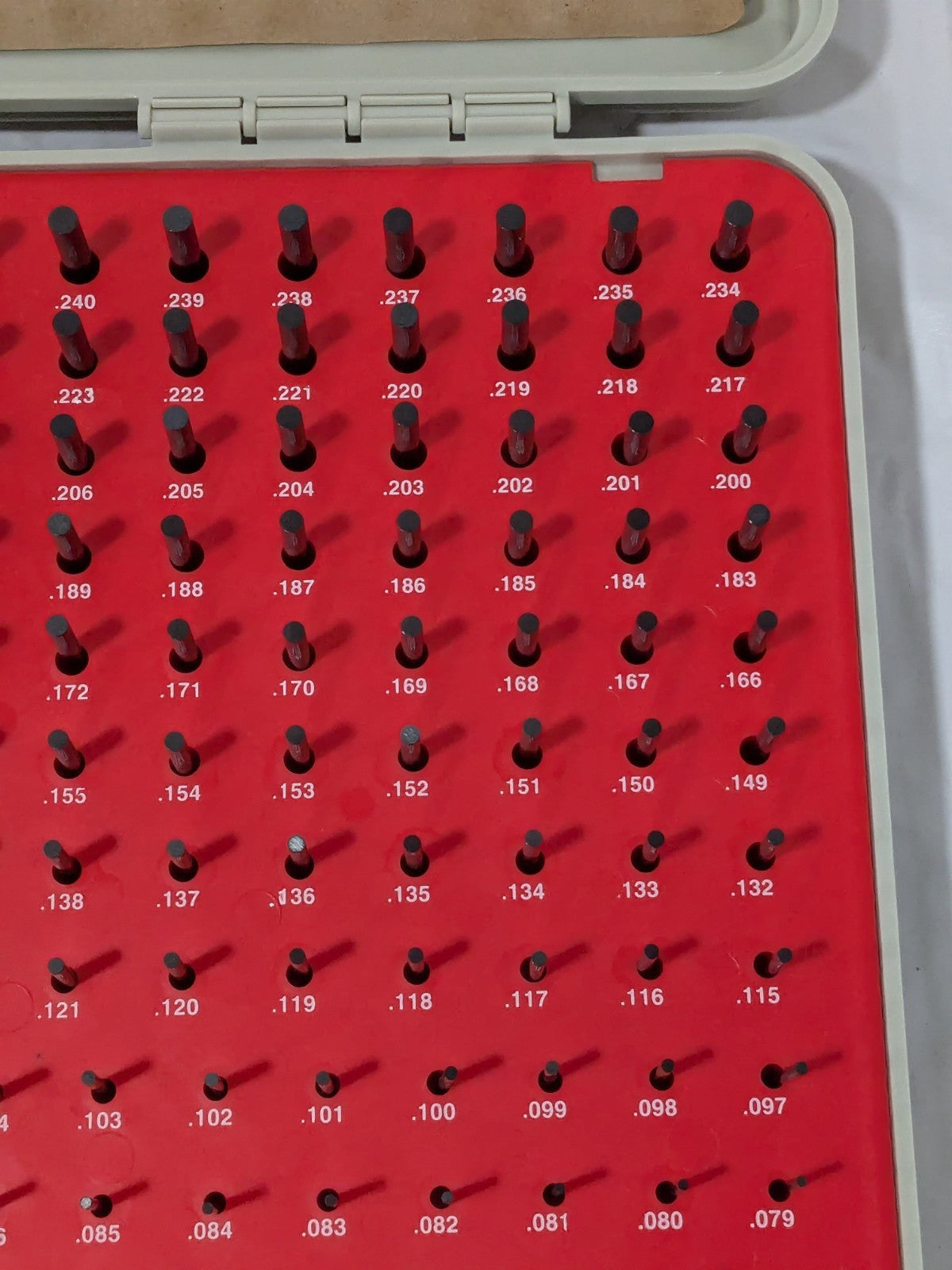 Vermont Gage 190 Pc Class ZZ Plug Gage Set: 0.061 to 0.25" Range 901100400