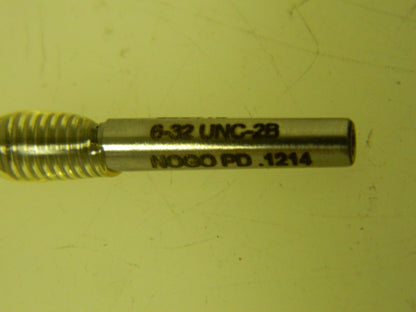 GF Gage Single End Plug Thread No Go Gage 6-32 Class 2B W0138322BNK