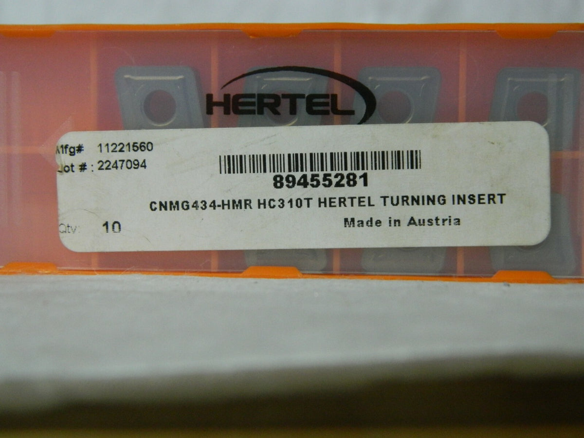 Hertel CNMG434-HMR HC310T Carbide Turning Insert Qty 7 89455281