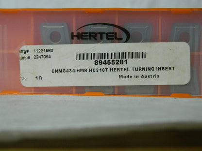 Hertel CNMG434-HMR HC310T Carbide Turning Insert Qty 7 89455281