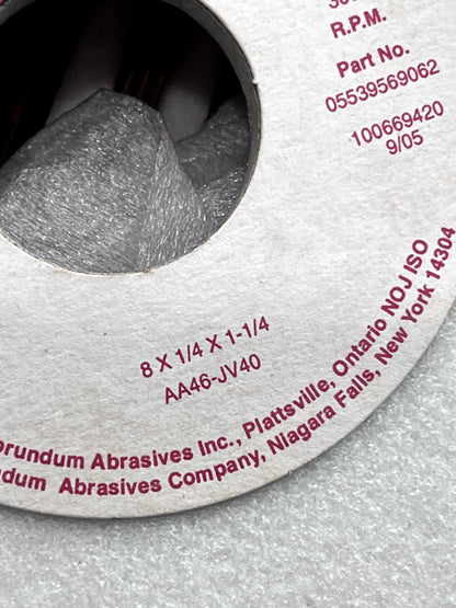 Carborundum   8" x 1/4" x 1-1/4" Grinding Wheels  QTY 6   AA46-JV40