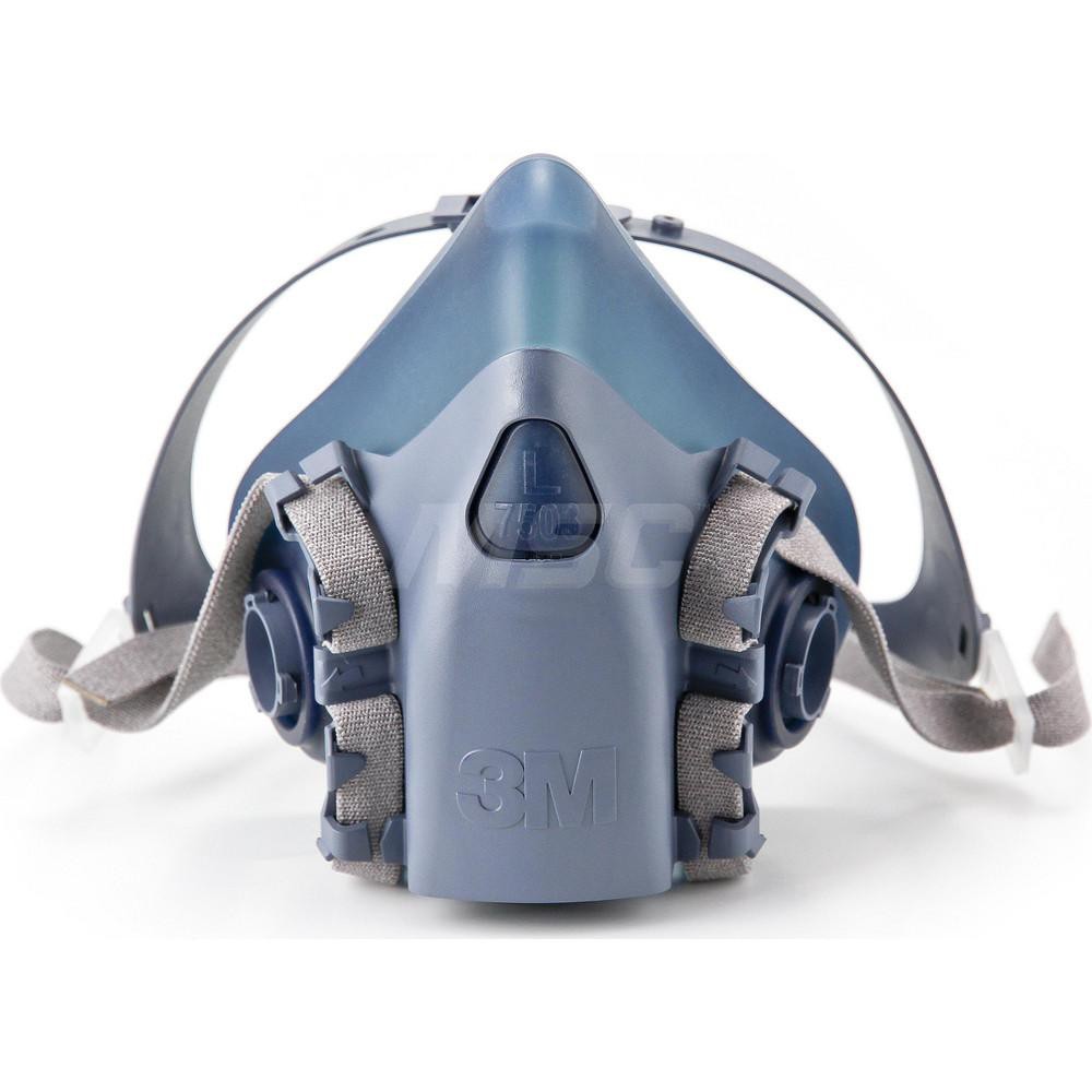 3M Half Facepiece Respirator: Silicone, Bayonet, Size Large 7100134949