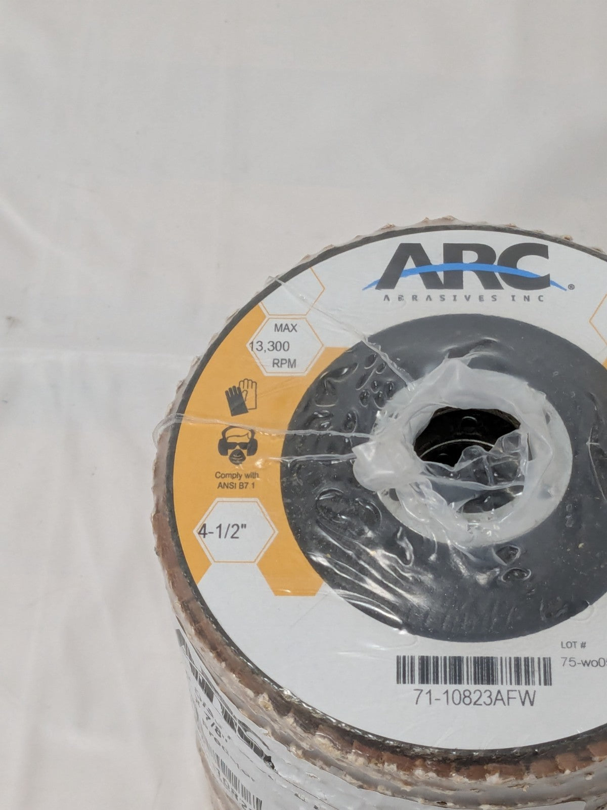ARC Flap Disc: 4-1/2" Dia, 7/8" Hole, 36G, Type 29 Pack of 10 71-10823