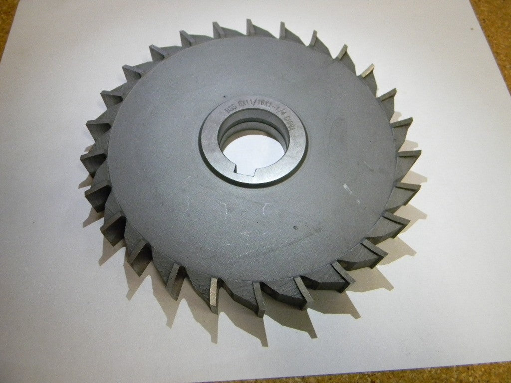 Side Milling Cutter 6" x 11/16" x 1-1/4" Uncoated HSS Straight Im