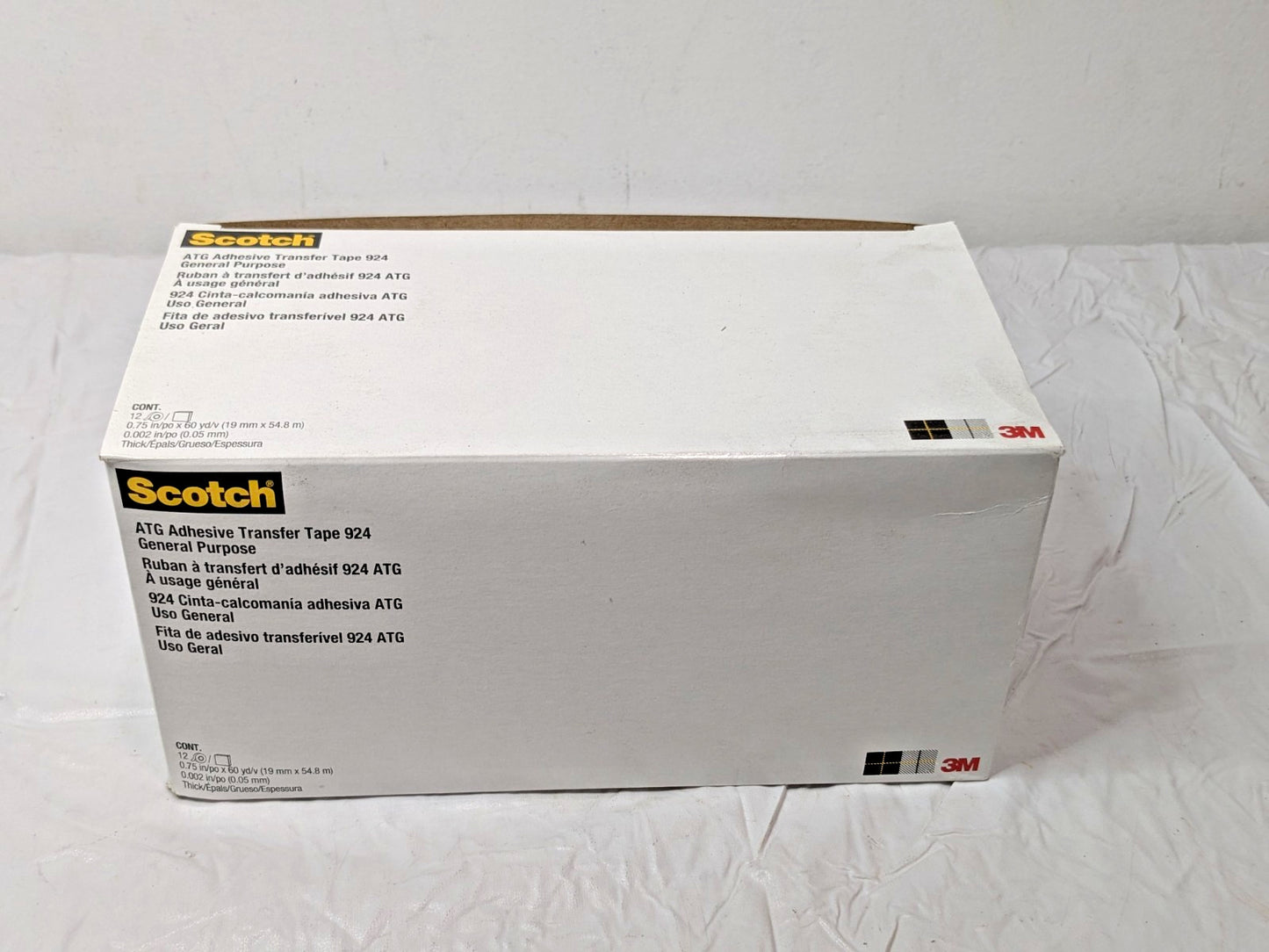 12 Rolls 3M Scotch ATG Adhesive Transfer Tape 924 General Purpose 0.75"X60yd 924