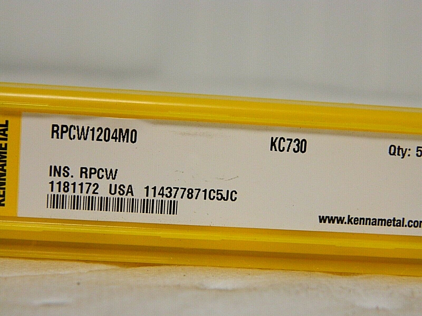 Kennametal Carbide Milling Insert RPCW1204M0 Grade KC730 Qty 5 1181172