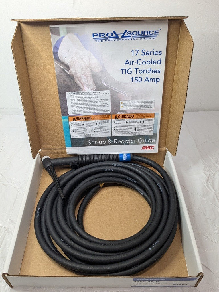 PRO-SOURCE Air Cooled TIG Welding Torch Kit 150A 25Ft Rubber Outfit 17F-25-R