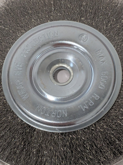 Norton Wheel Brush: 8" Dia, 3/4" Width, 0.0140" Wire Dia, Crimped 66252839089
