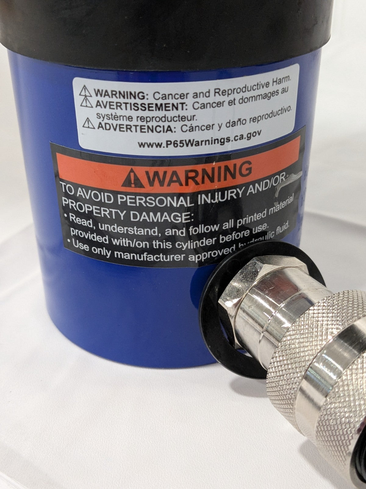 WorkSmart Portable Hydraulic Cylinder: Single Acting, 5.25 cu PS-MH-HPC1-119