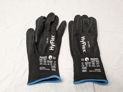 Ansell Hyflex Cut Resistant Gloves Black Size 11 ANSI 5/9 QTY 12 PAIRS 11-591/11