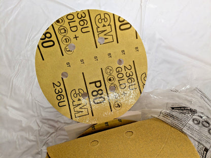 1 ROLL OF 3M Stikit Gold Abrasive Dust Free Disc Roll 6"Dia P80 01643 7100152674