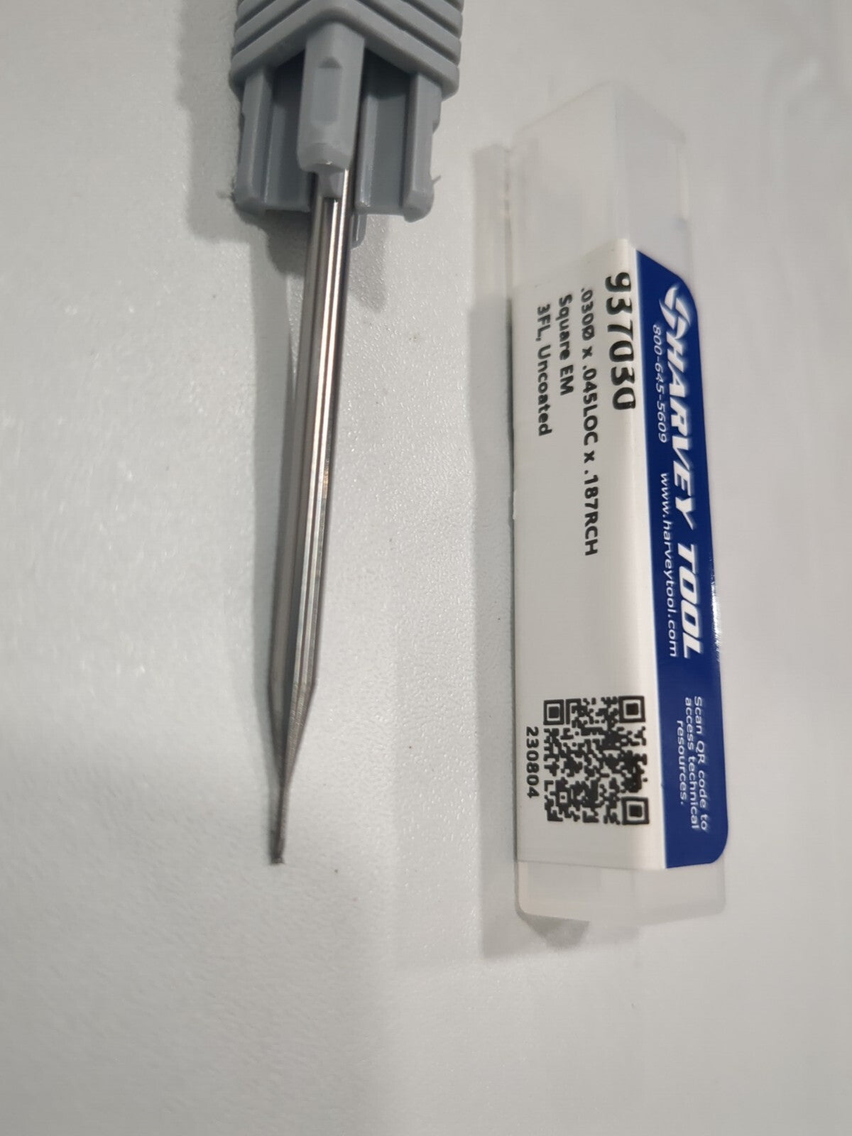 HARVEY TOOL Square End Mill 0.0300"Dia 3 Flute, Solid Carbide 937030