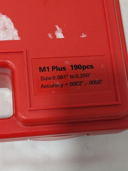 Class ZZ Plug Gage Set: 0.0610 to 0.2500", 190 Pc 616-81106