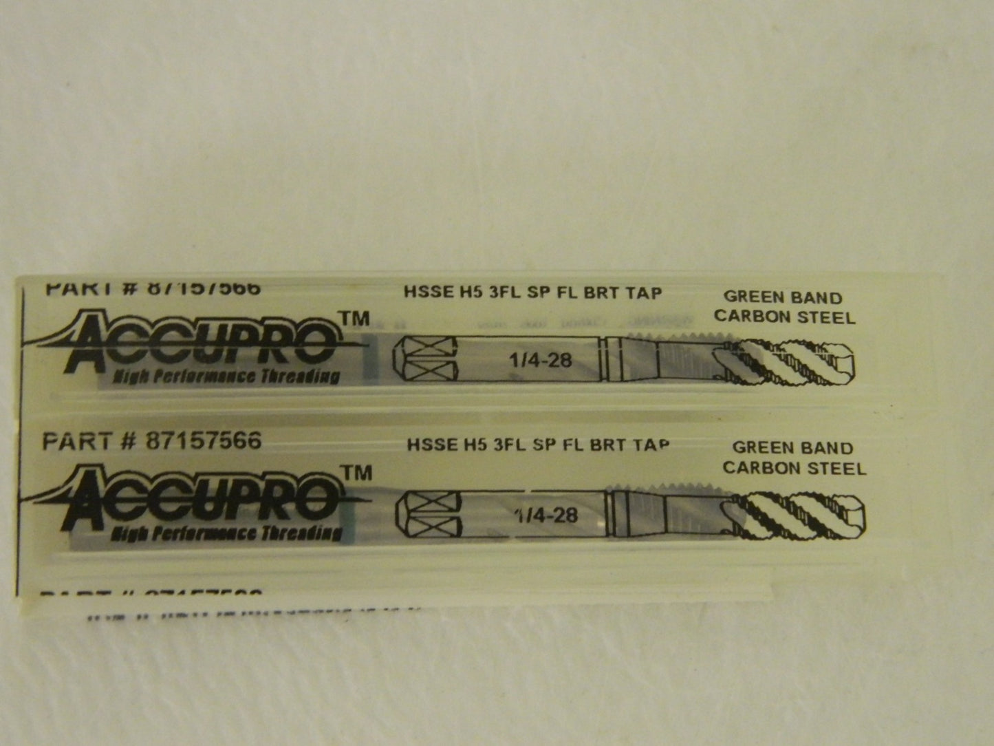 Accupro Vanadium HSS Spiral Flute Tap 1/4-28 UNF H5 3FL QTY 2  87157566