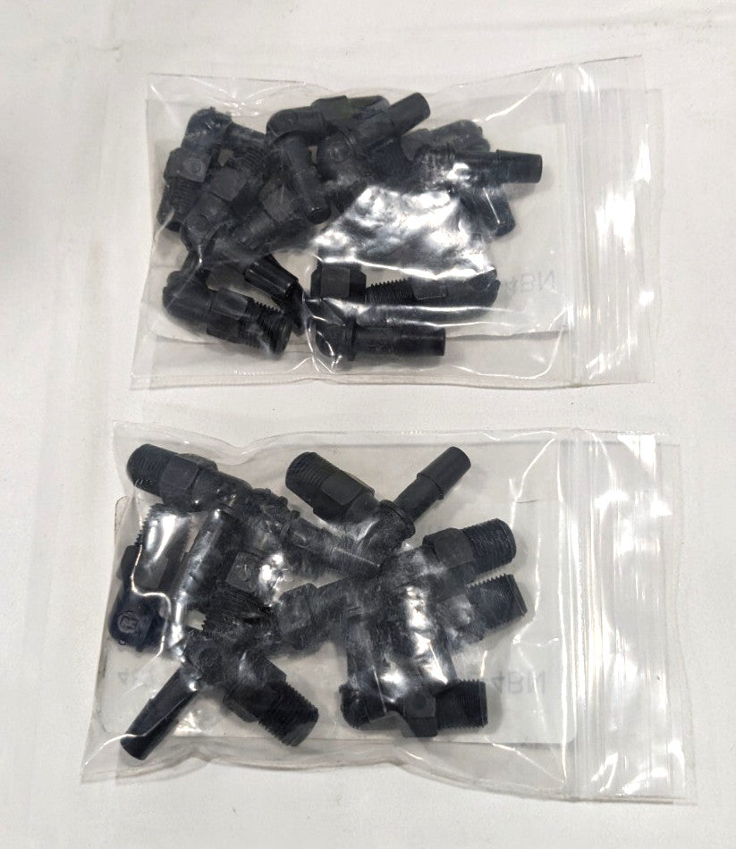 Nylon Single Barbed 90deg Elbow  1/4" Barb x 1/8" MNPT Black   L2-4BN   *QTY 20*