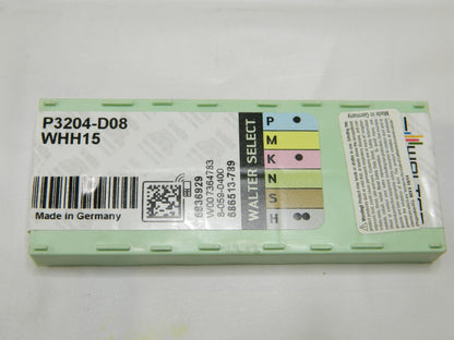 Walter Carbide Milling Insert P3204 D08 WHH15 Qty 7 5836929