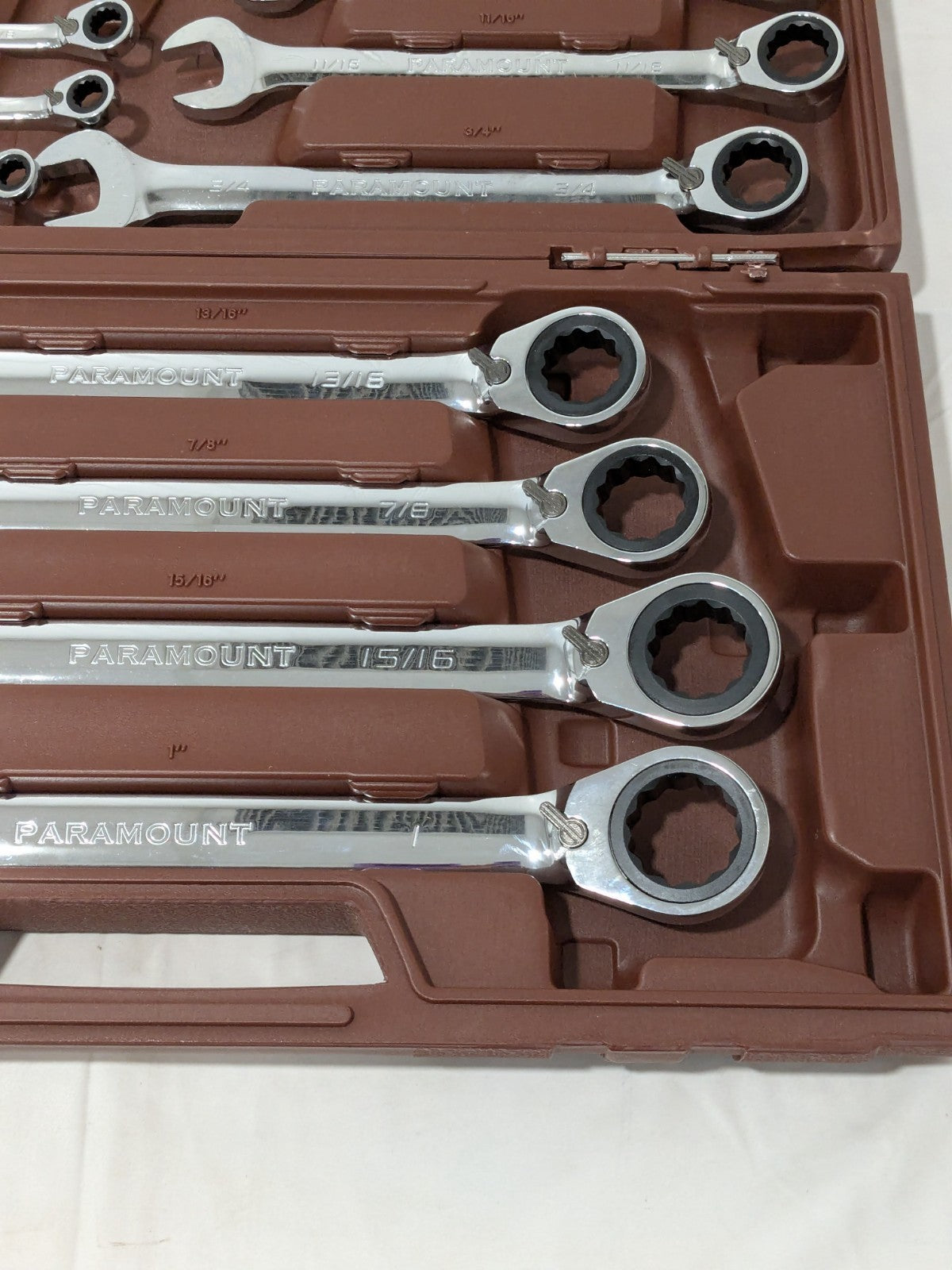 Paramount Reversible Combination Wrench Set: 13 Pc, 1 to 9/16" PAR-13PCBTRSET