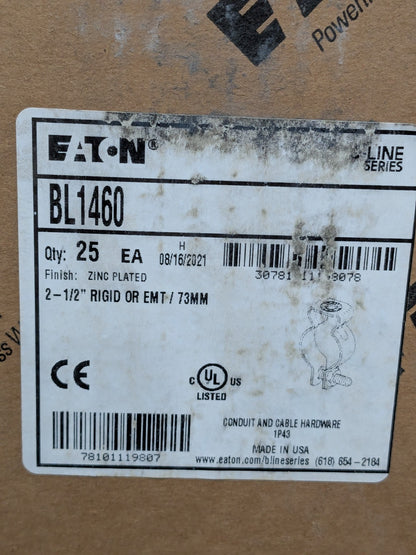 Eaton 2-1/2" Steel Rigid/EMT Conduit Hanger with Bolt Box of 25 BL1460