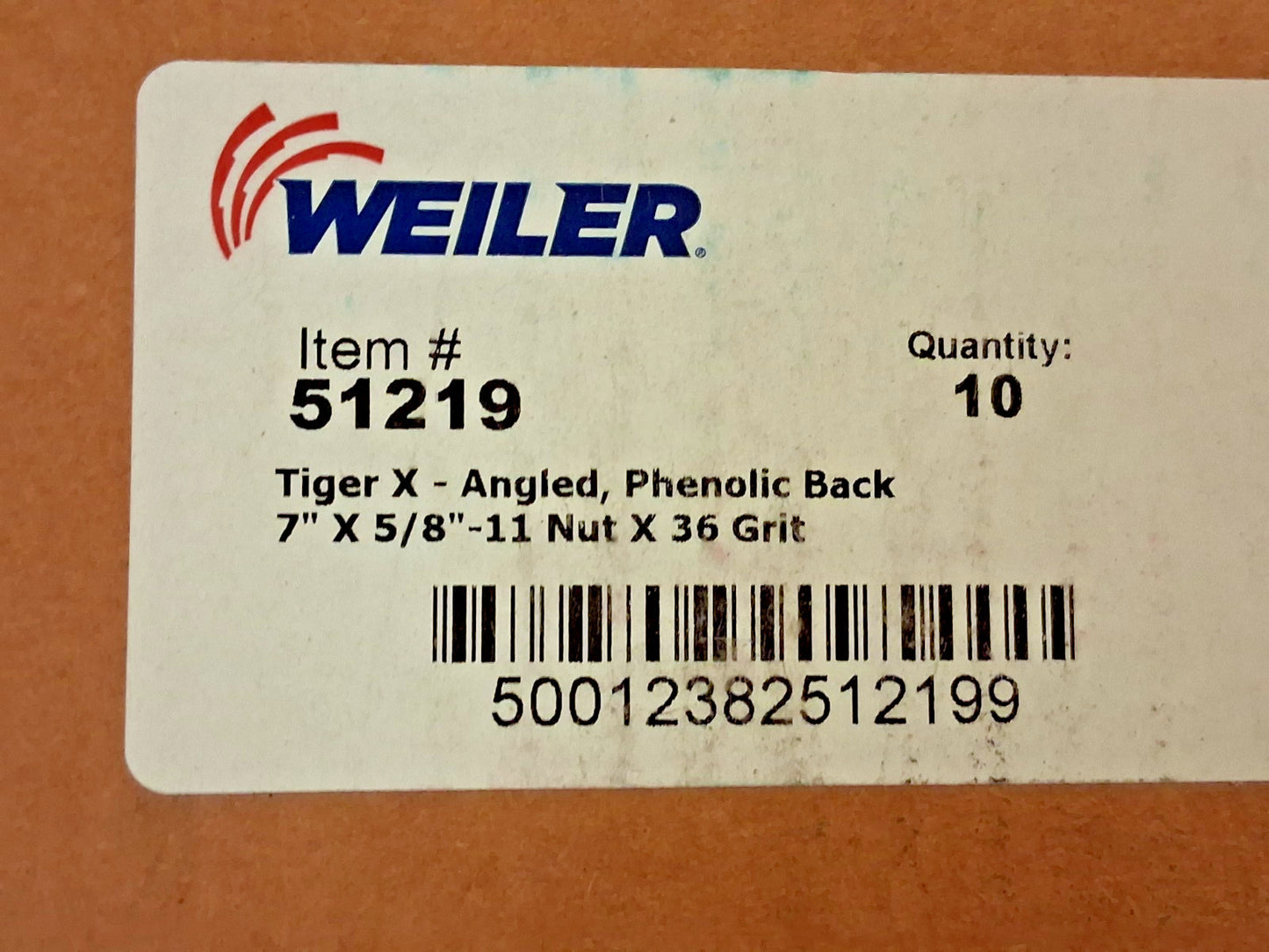 Weiler Flap Discs QTY10 7" Dia Ceramic Zirconia Alumina Blend 51219