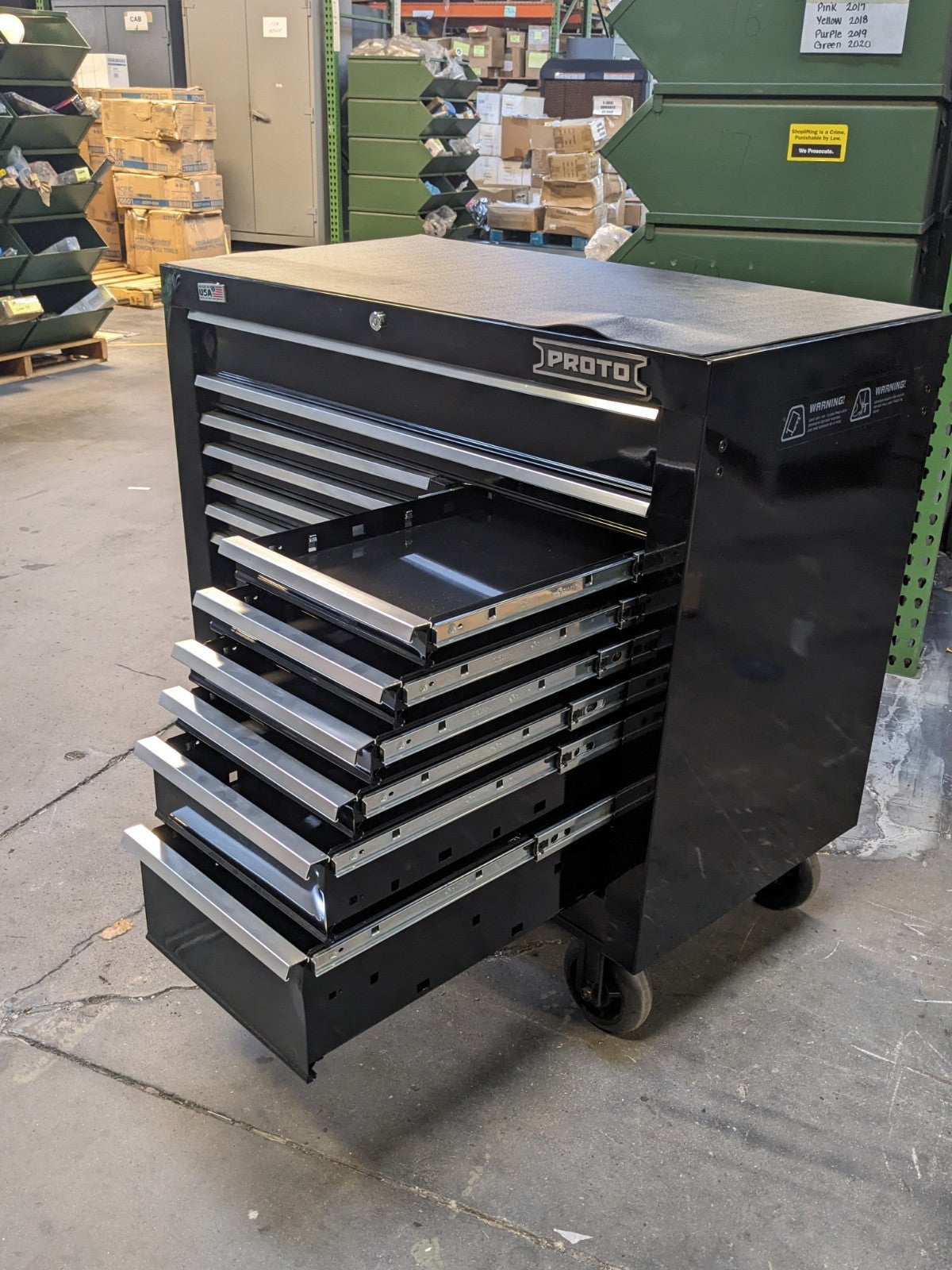 Proto Roller Cabinet Tool Box 14 Drawer 42 W x 22 D x 38 H Scratch N Dent