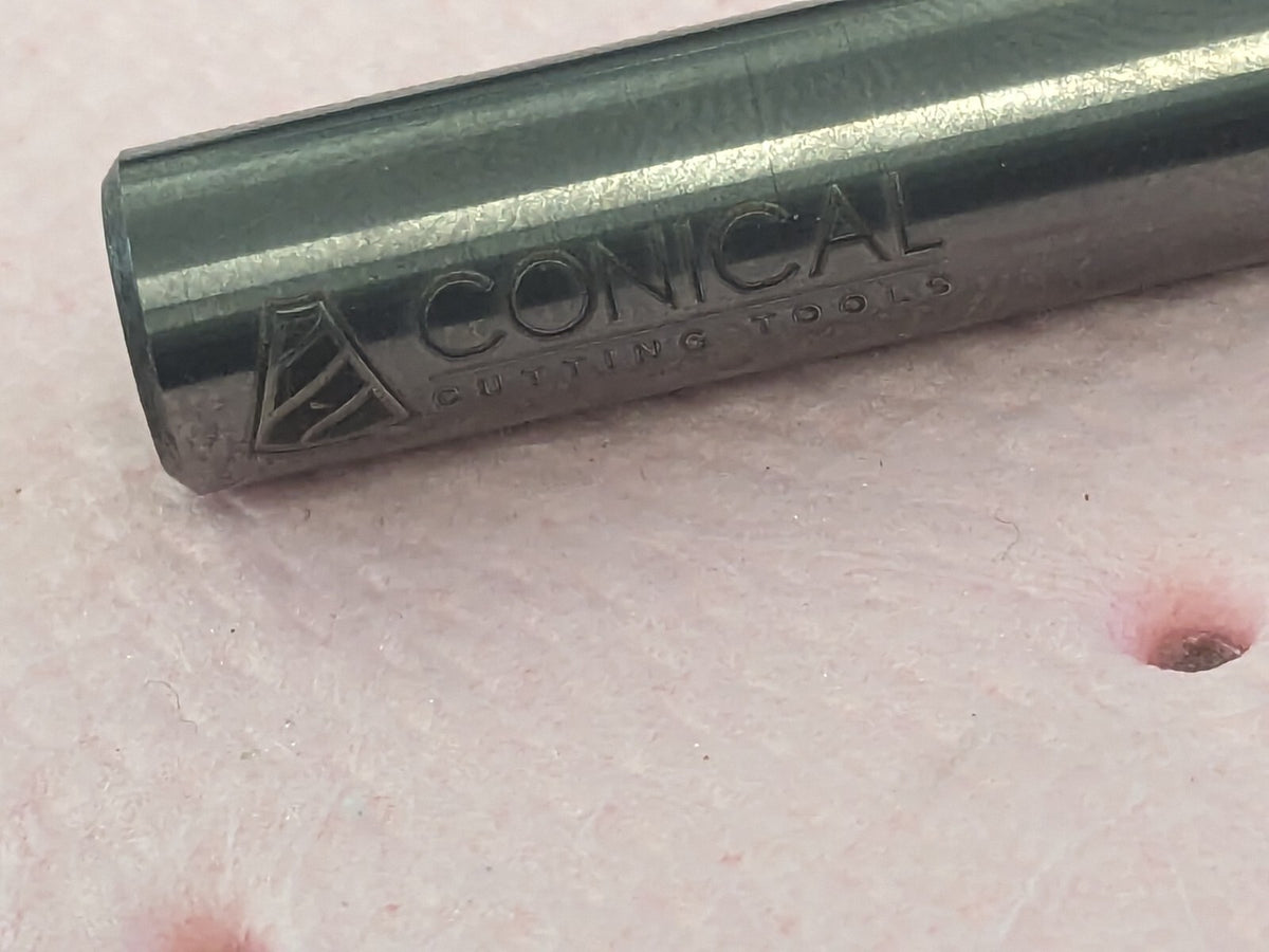 Tapered End Mill: 0.5 ° per Side, 3/16" Small Dia, 1-3/4" LOC 3 Fl hss KK-307
