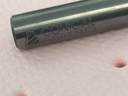 Tapered End Mill: 0.5 ° per Side, 3/16" Small Dia, 1-3/4" LOC 3 Fl hss KK-307