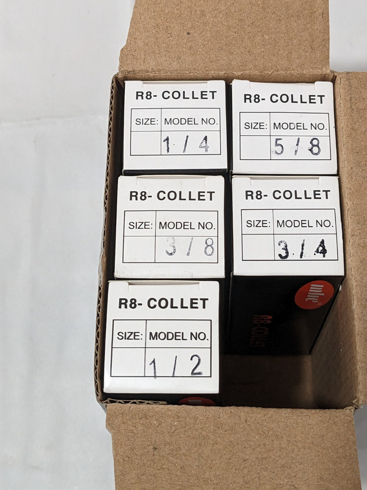 Collet Set: 5 Pc, 1/4 to 3/4" Capacity 231-0006 INCOMPLETE
