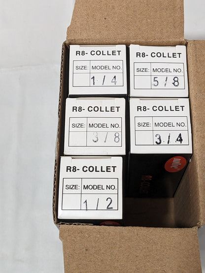 Collet Set: 5 Pc, 1/4 to 3/4" Capacity 231-0006 INCOMPLETE