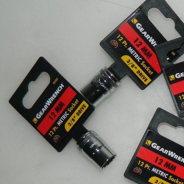GearWrench Hand Socket 10 Pack 12 Points 3/8" Drive 12mm 0.984" OAL 80488
