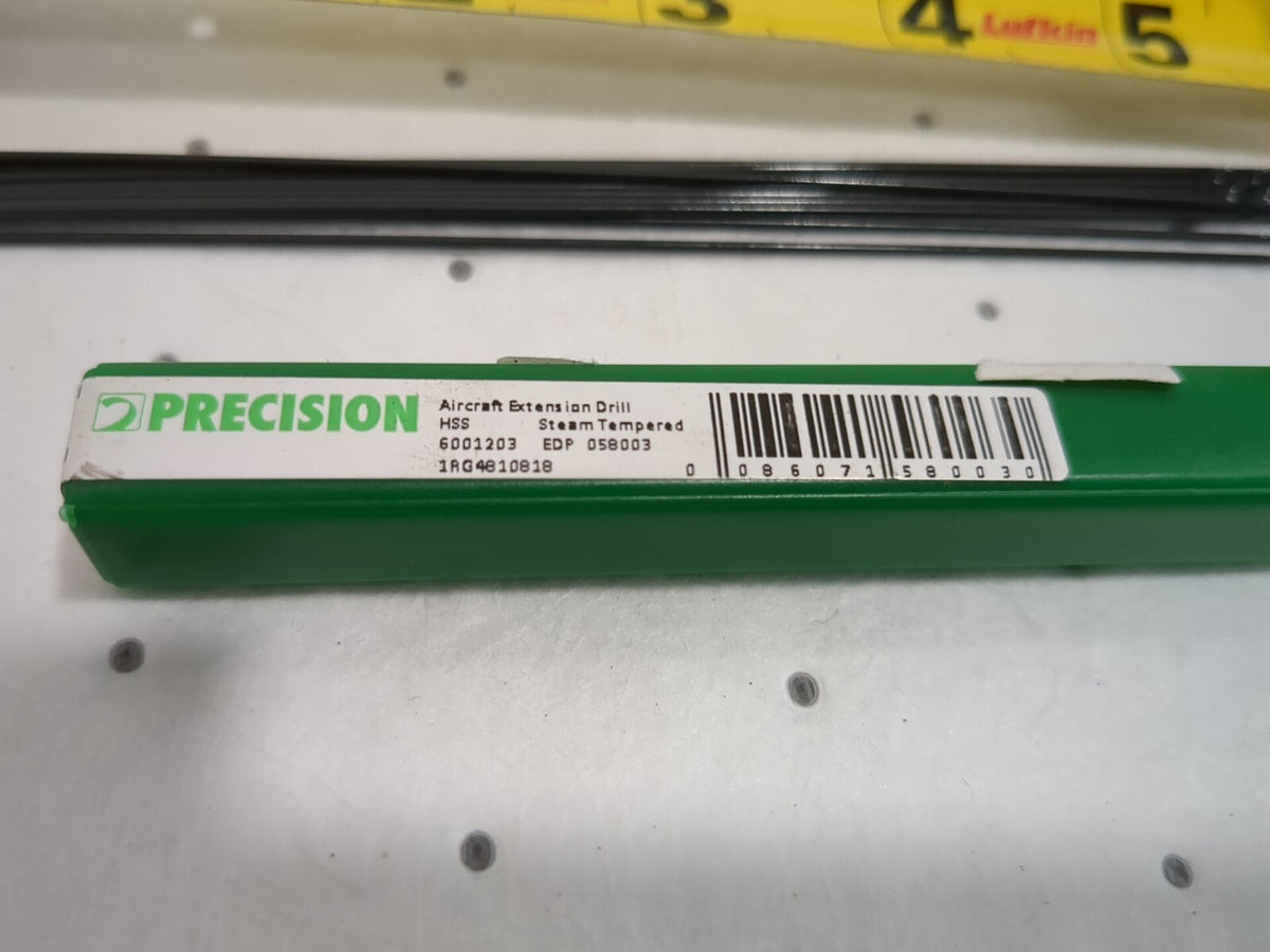 PTD 10pk of Aircraft Extension Drill Bits: 3/64" Dia, 135 ° Pt HSS 6001203