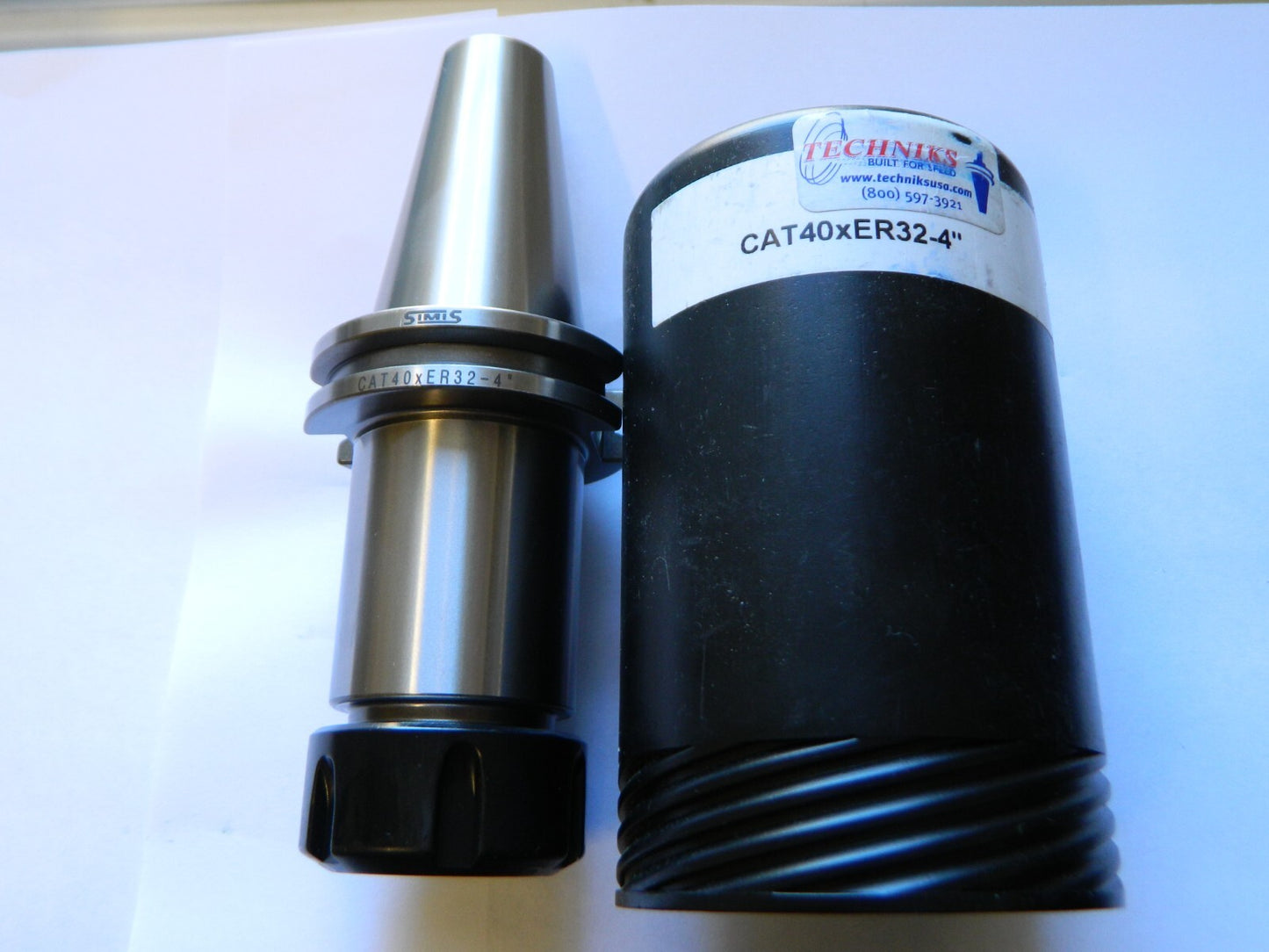 TECHNIKS Collet Chuck: ER Collet, Taper Shank 4" Projection 22255