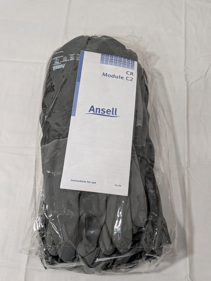 Ansell Size 11 Black, Nylon Lined Chemical Resistant Gloves 6 Pairs 53001110-NA