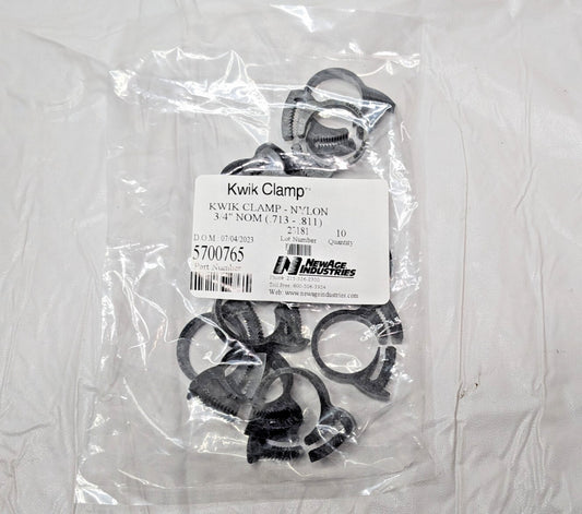 PACK OF 10 NewAge Kwik Clamp Nylon Double Bond Hose Clamps 3/4"NOM 5700765