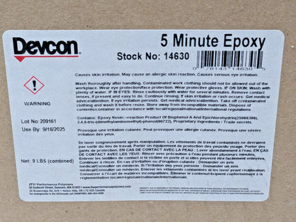 Devcon ITW Performance Polymers 5 Minute Epoxy Kit 9 Lb Container 14630