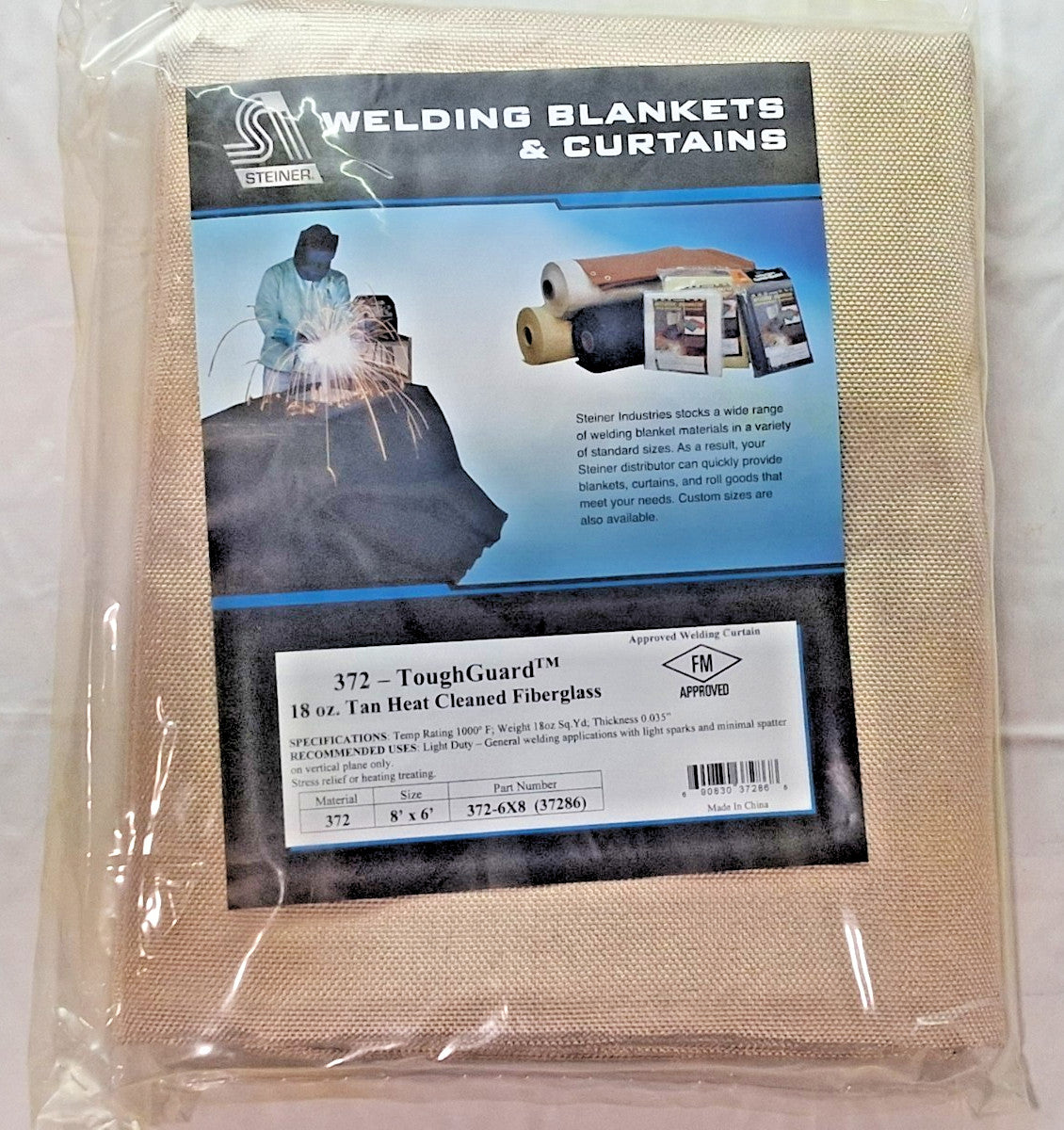 Steiner Thick Fiberglass 8' Welding Blanket High x 6' Wide x 0.035&quo
