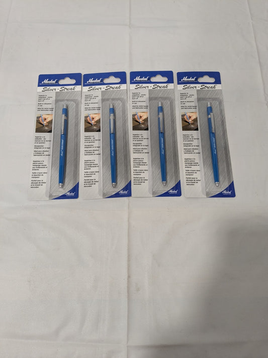 Markal Welder's Pencil: Metallic Silver, Round Tip 4 Packs 96006