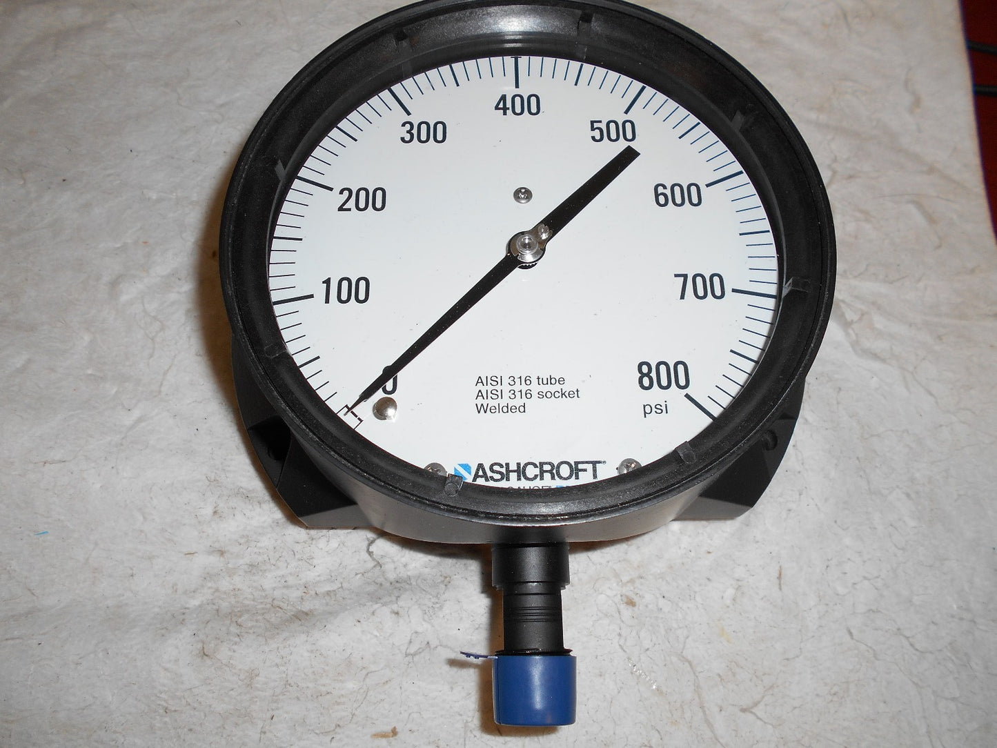 Ashcroft 6" Dial 0 to 800 Scale Range Pressure Gage 316SS