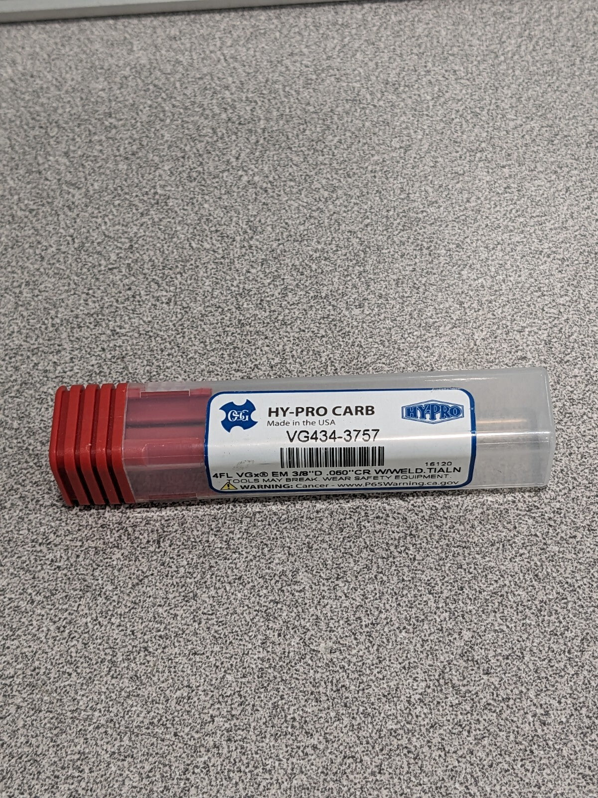 OSG Corner Radius End Mill: 3/8" Dia, 7/8" LOC, 4 FL VG434-3757